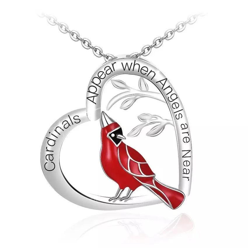Cardinal Parrot Moon Pendant Necklace Bump baby and beyond