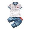 Load image into Gallery viewer, Casual Boys Sets Short Sleeve Denim Jeans Bump baby and beyond