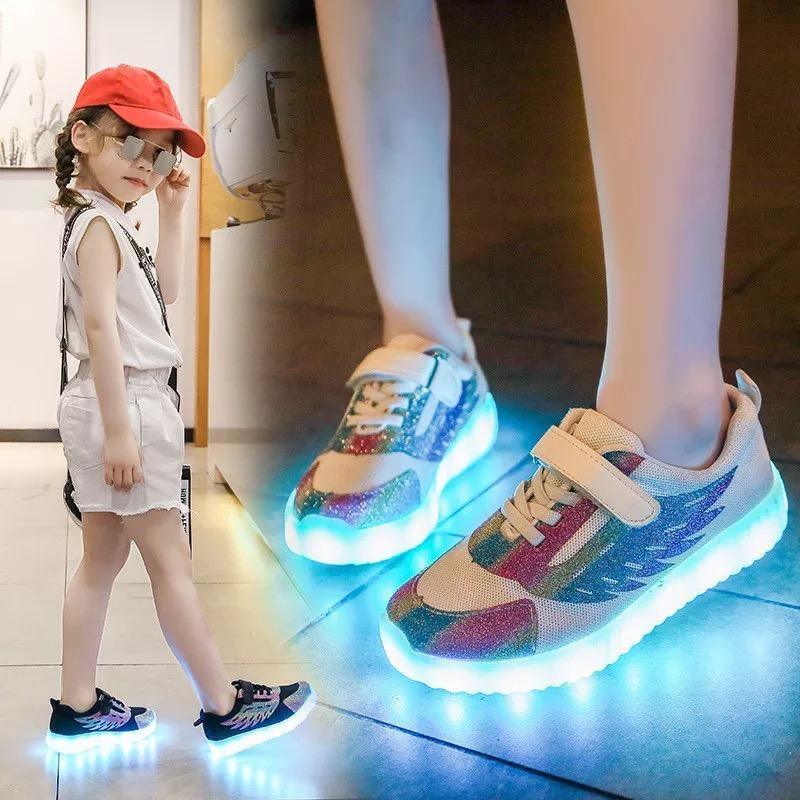 Children Led Light Up USB Charge Sneakers Shoes Bump baby and beyond