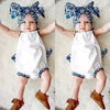 Cute Baby Girl Backless Bodysuit With Headband Outfit Bump baby and beyond