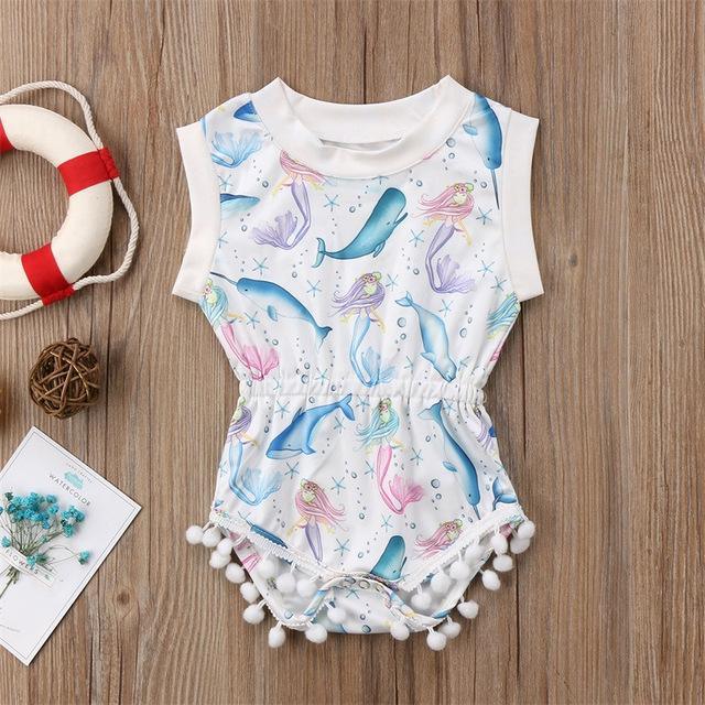 Cute Summer Baby Girls Elastic Jumpsuit Bump baby and beyond
