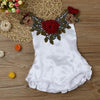 Load image into Gallery viewer, Embroidery Baby Girl White Red Flower Onesie Bump baby and beyond