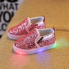 Fashionable Leather Girls Bling Led Sneakers Shoes Bump baby and beyond
