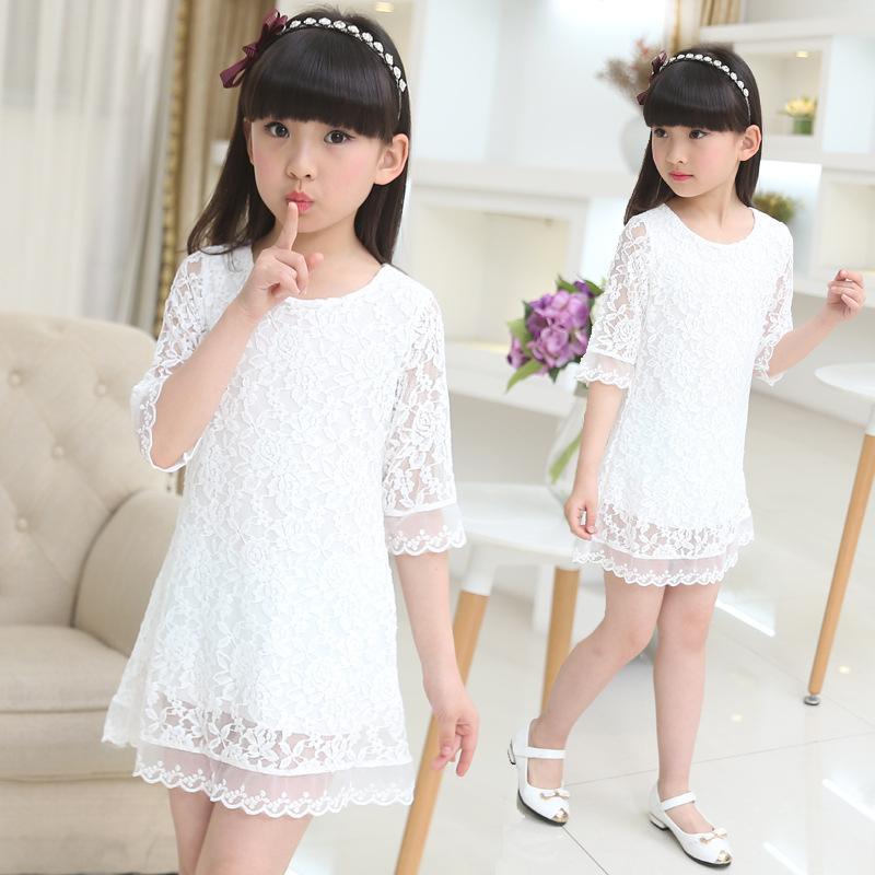 Girls White Lace Dress Clothes Bump baby and beyond
