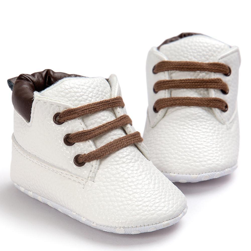 Infant Unisex White Soft Sole Shoes Bump baby and beyond