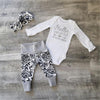 Load image into Gallery viewer, Kid Girl Letter Romper Pants Headband Outfit Bump baby and beyond