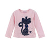 Kid Girls Print Rhinestone Cat Bow Shirt Bump baby and beyond