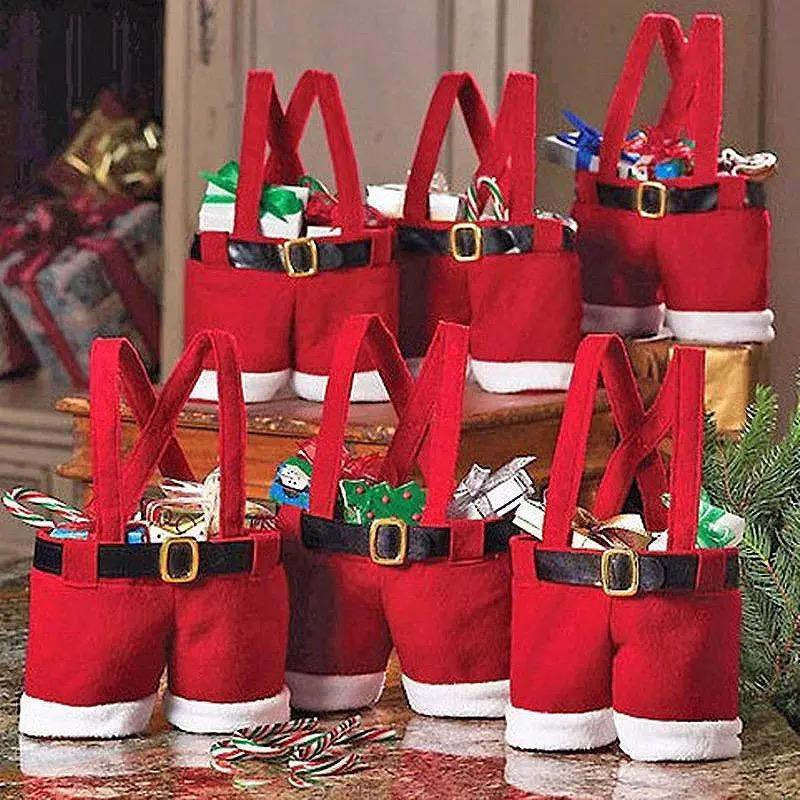 Merry Christmas Santa Gift Bags Wool Fabric Bump baby and beyond