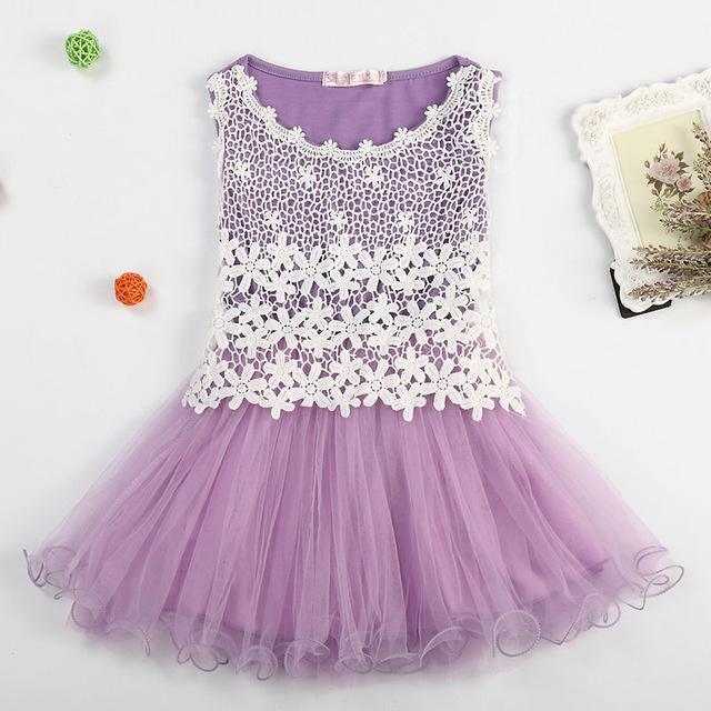 New Lace Flower Girl Dresses Hollow Mesh Bump baby and beyond