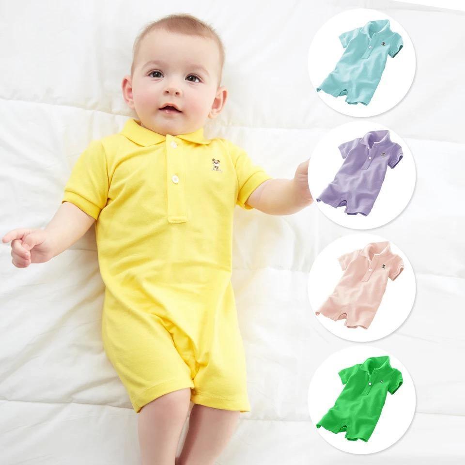 Newborn boys baby gentlemen polo romper clothes Bump baby and beyond