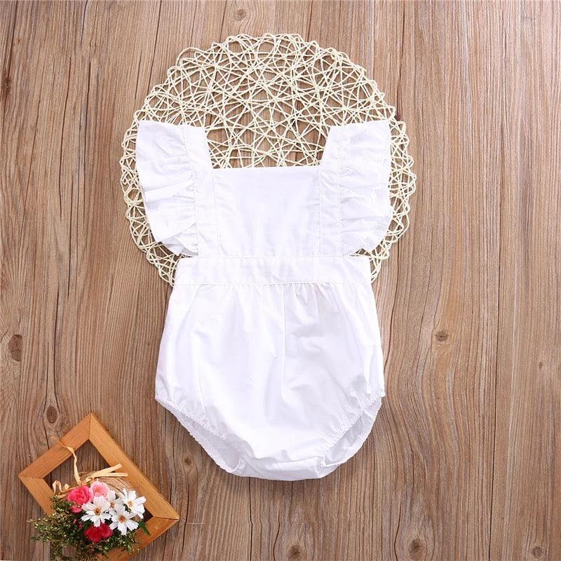 Princess Newborn Baby Romper Solid White Bump baby and beyond