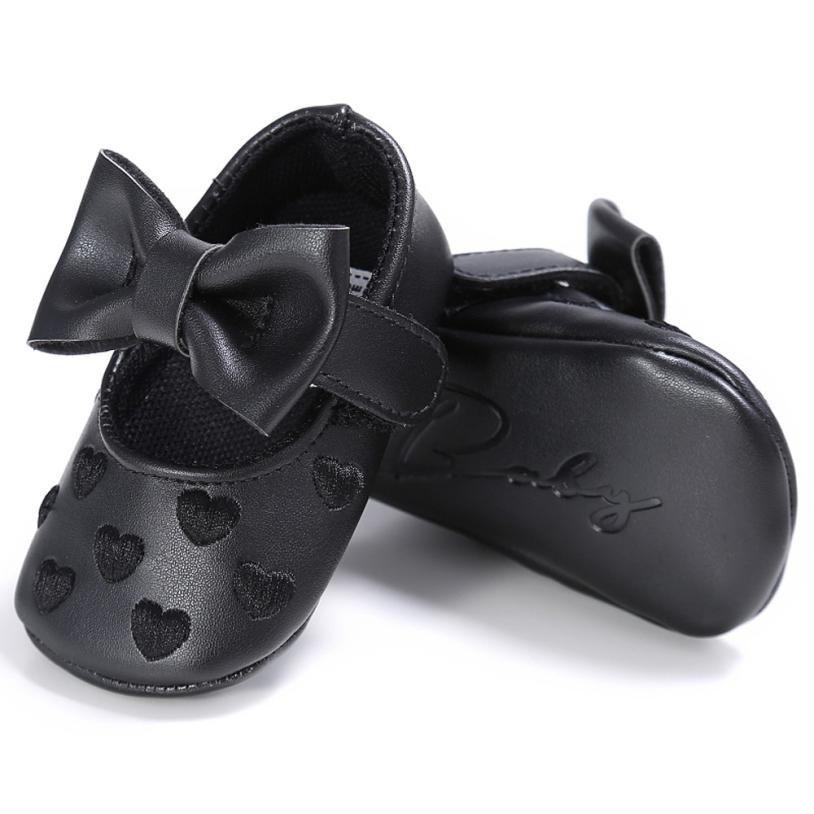 Soft Bow Knot Leather Heart Shoe Bump baby and beyond
