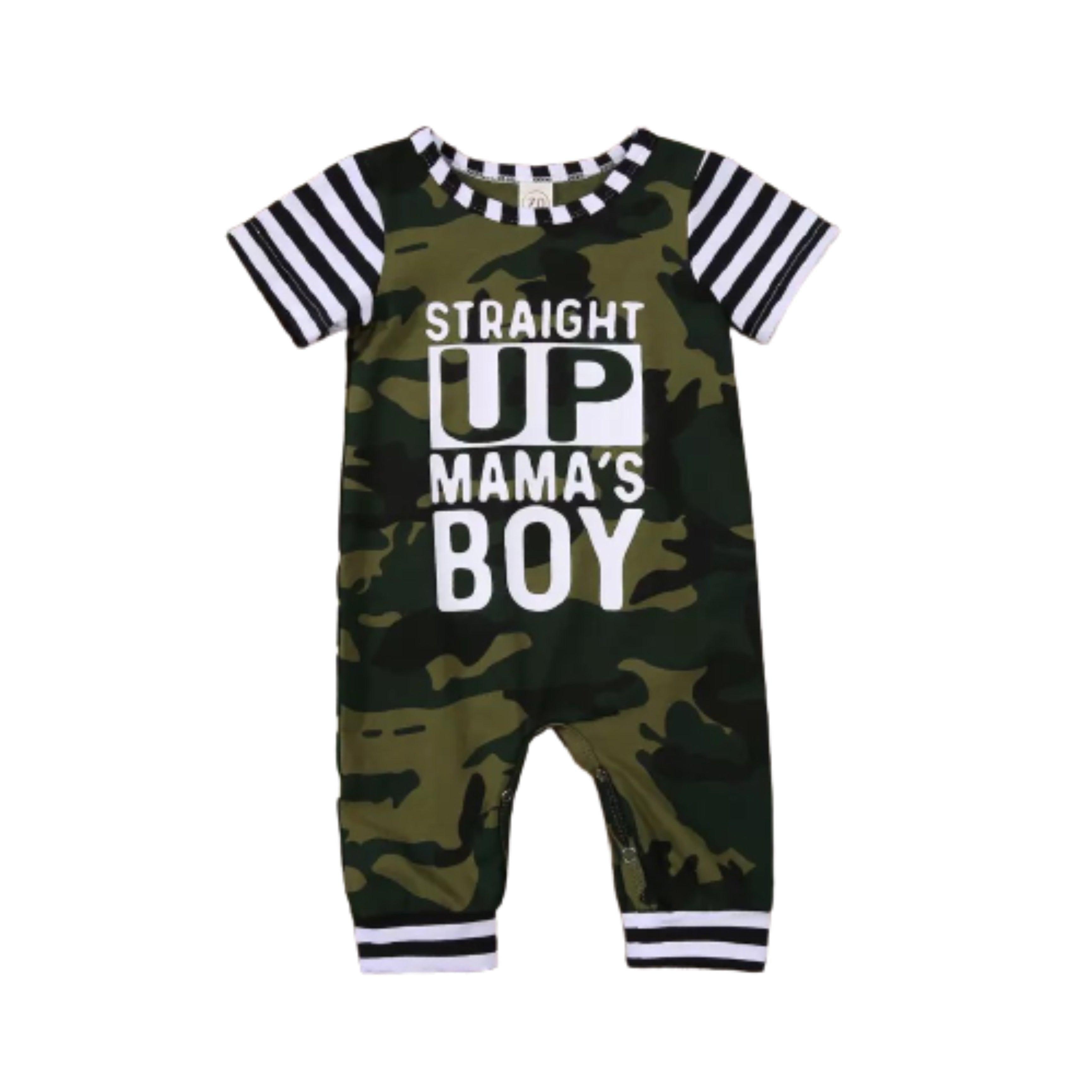 Straight Up Mama's Boy Romper Jumpsuit Bump baby and beyond