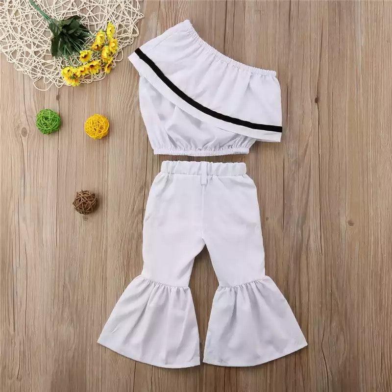 Stylish Girls One Shoulder Bell Bottom Pants Clothes Bump baby and beyond