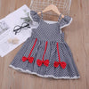 Load image into Gallery viewer, Summer Girls Plaid Bow Lace Sling Sleeve Party Dress Bump baby and beyond