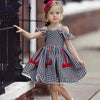 Load image into Gallery viewer, Summer Girls Plaid Bow Lace Sling Sleeve Party Dress Bump baby and beyond