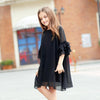 Load image into Gallery viewer, Teen Girls Black Flare Chiffon Dress Bump baby and beyond