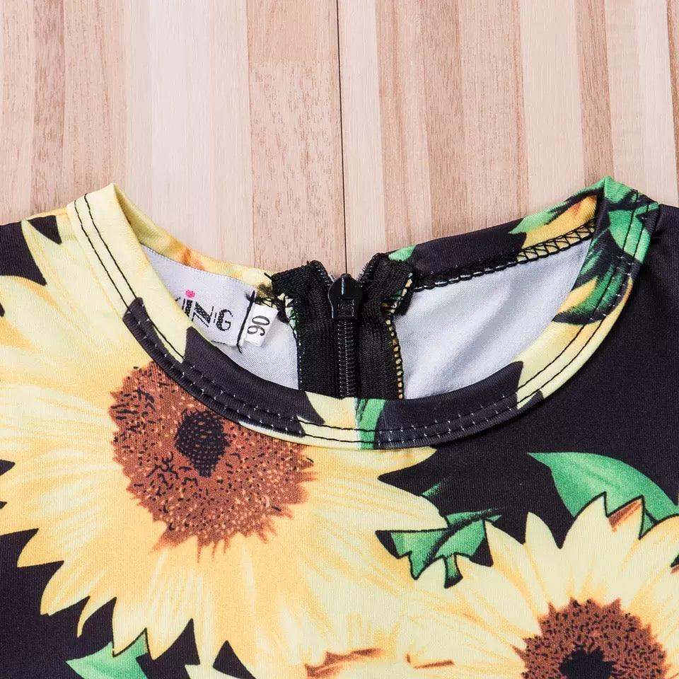 Toddler Baby Girl Sunflower Romper Clothes Bump baby and beyond