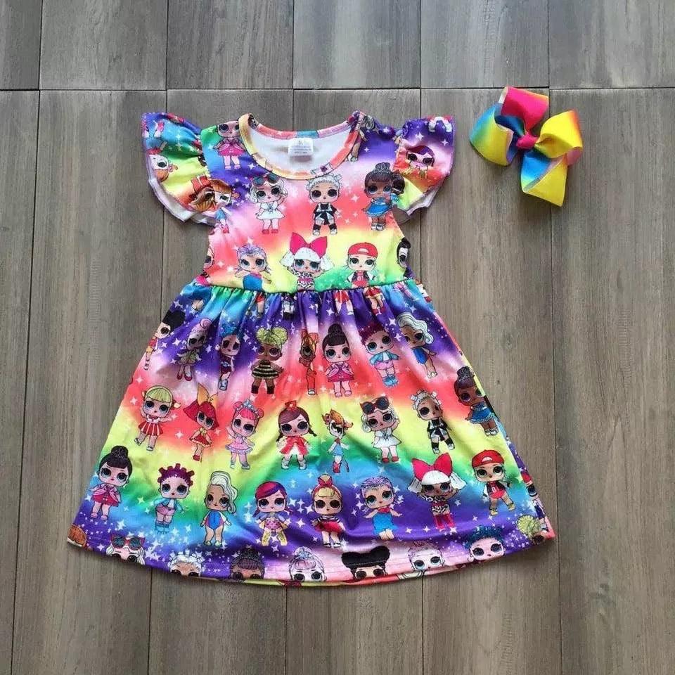 Toddler Baby Girls Flora Rainbow Dresses Bump baby and beyond