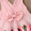 Load image into Gallery viewer, Toddler Baby Girls Flower V Neck Tulle Bow Dress Bump baby and beyond