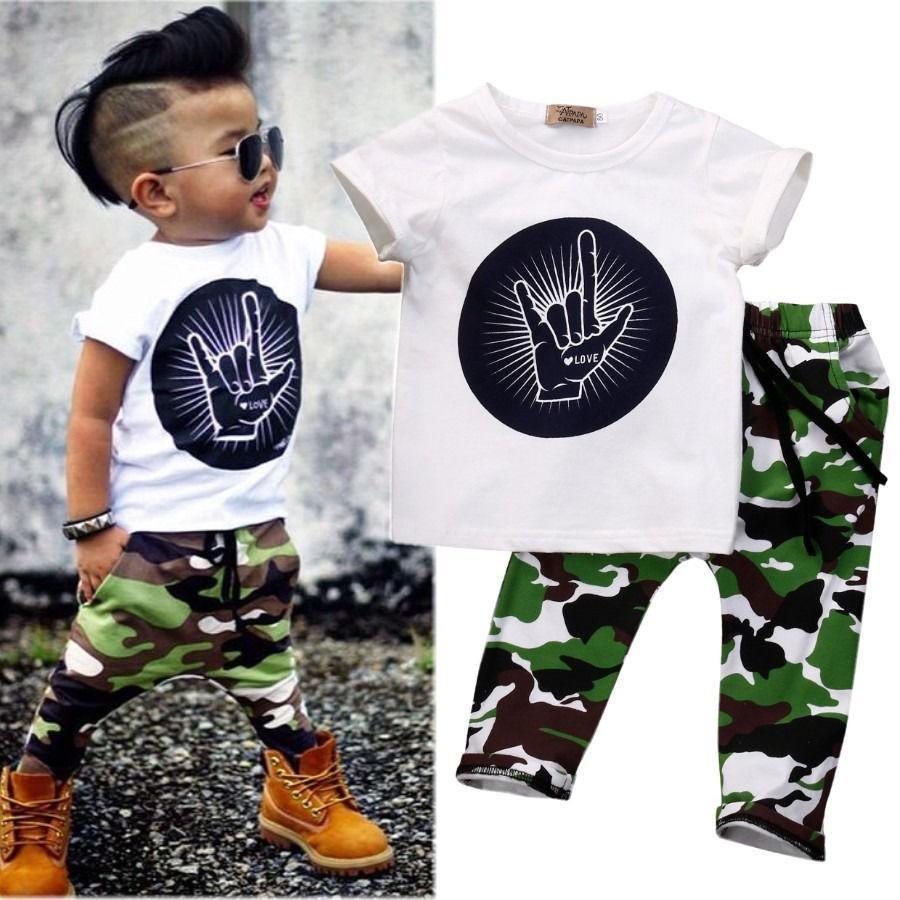 Toddler Baby Kids Boys Tops T-shirt Pants Army Green Outfits Bump baby and beyond