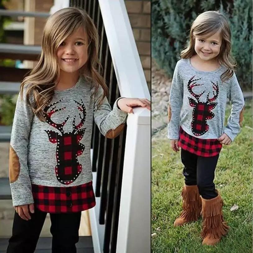 Toddler Girl Elk Paid Children Clothing Sets Bump baby and beyond