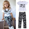 Toddler Girl Zebra Stripe White T Shirt Pant Outfit Bump baby and beyond