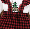 Load image into Gallery viewer, Toddler Girls Christmas Tree Print Top Plaid Sling Skirt Bump baby and beyond