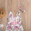 Load image into Gallery viewer, Toddler Girls Floral Romper Headband Bump baby and beyond