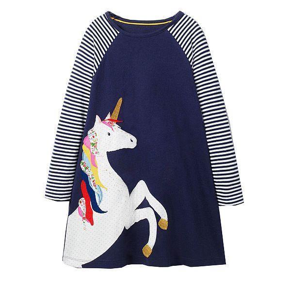 Unicorn Girls Long Sleeve Dress Kids Clothes Bump baby and beyond