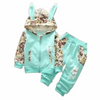 Baby Girl Rabbit Ear Hooded Coat Outfit