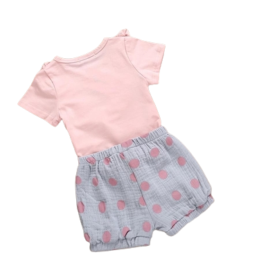 Toddler Kids Girls Ruffle Tops Dot Shorts Outfit