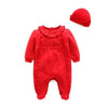 Load image into Gallery viewer, Baby Girl Flower &amp; Hats Footie Jumpsuit