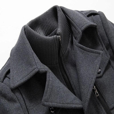 Men’s Wool Double Collar Trench Coat