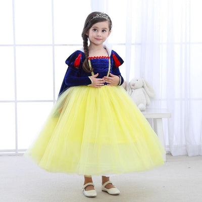 Fancy Girls Puff Sleeve Snow White Dress Costume