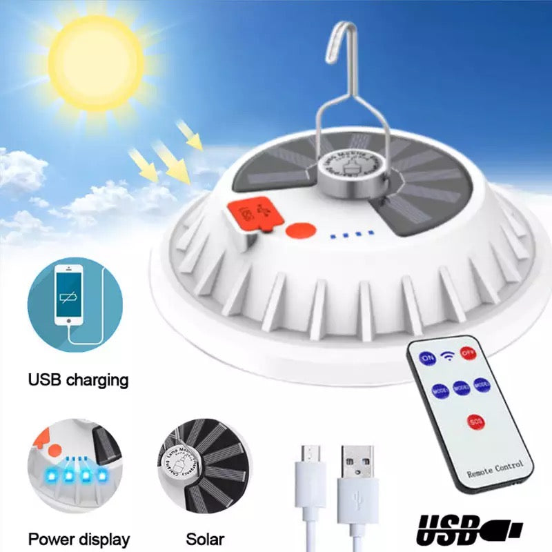 60/120LED Solar Camping Light Remote Tent Lamp